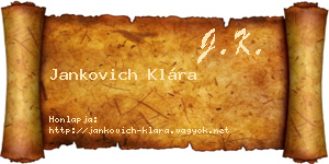 Jankovich Klára névjegykártya