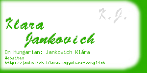 klara jankovich business card