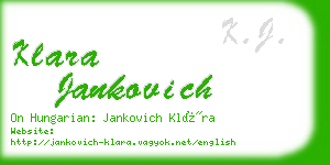 klara jankovich business card